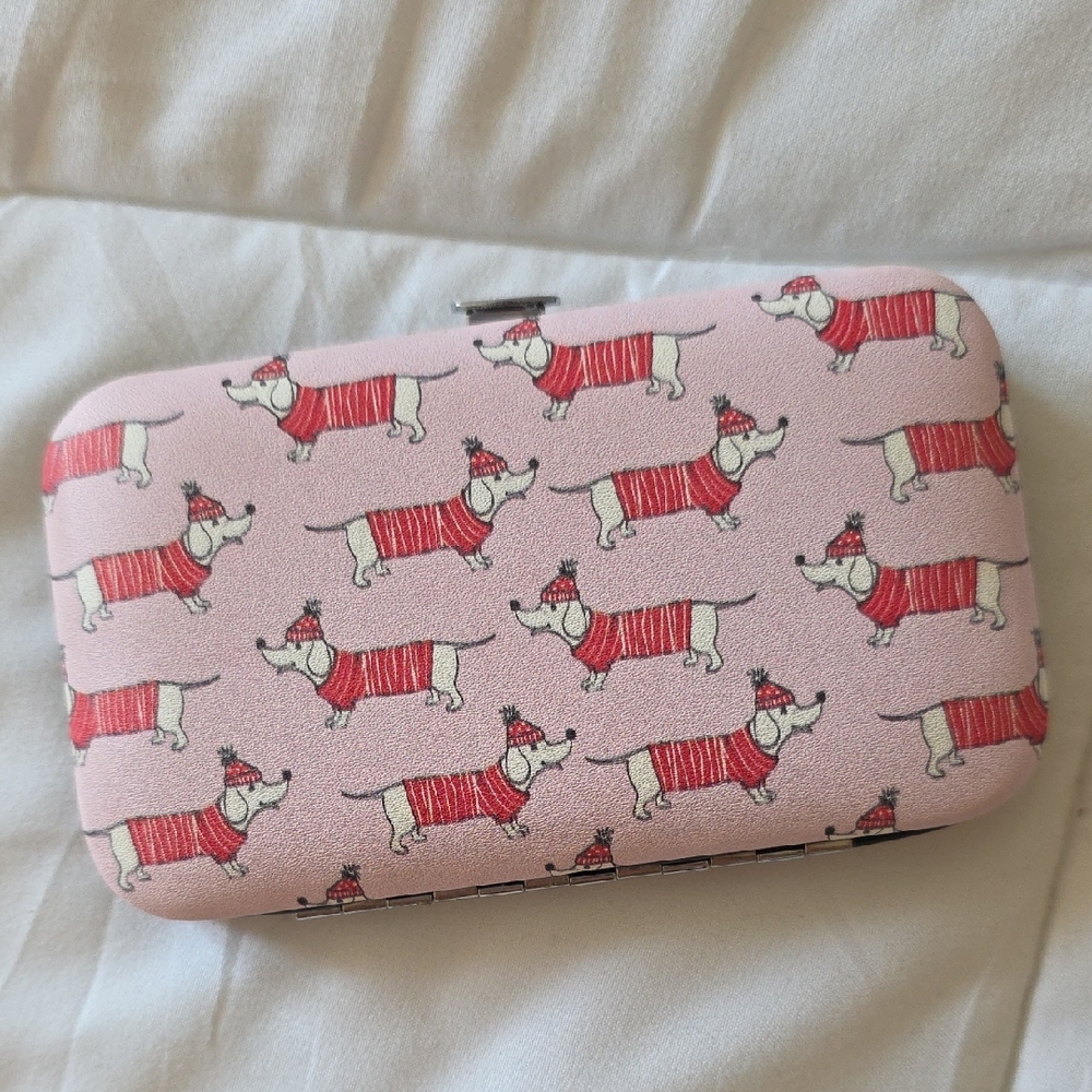 💚5/$20💚Pink Dachshund Print Mini Manicure Holder